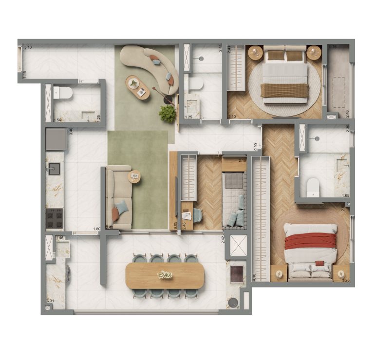 Apto de 2 Dorms com Vista Livre no Tucuruvi – 60m² a 87m²