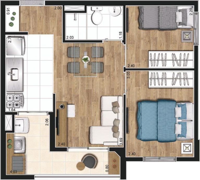 Mandaqui – 2 Dorms com Terraço Gourmet e Clube de Lazer Completo.