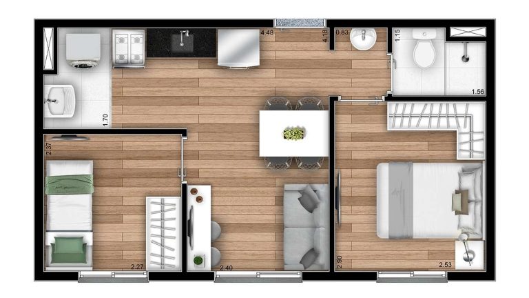 ”Pronto para Morar na Zona Norte – Com 2 Dorms, Varanda e Lazer Completo”