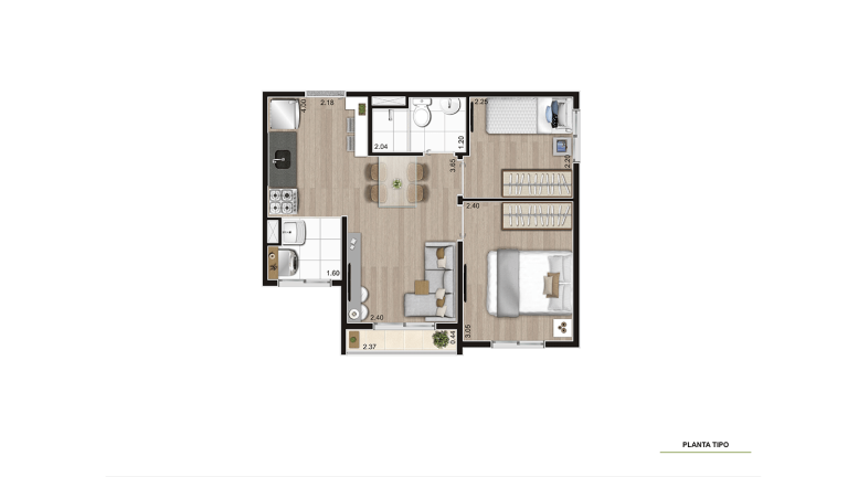 Apartamento com Terraço Gourmet na Zona Oeste – 2 Dorms, a 200m da Futura Estação Metrô Santa Marina”