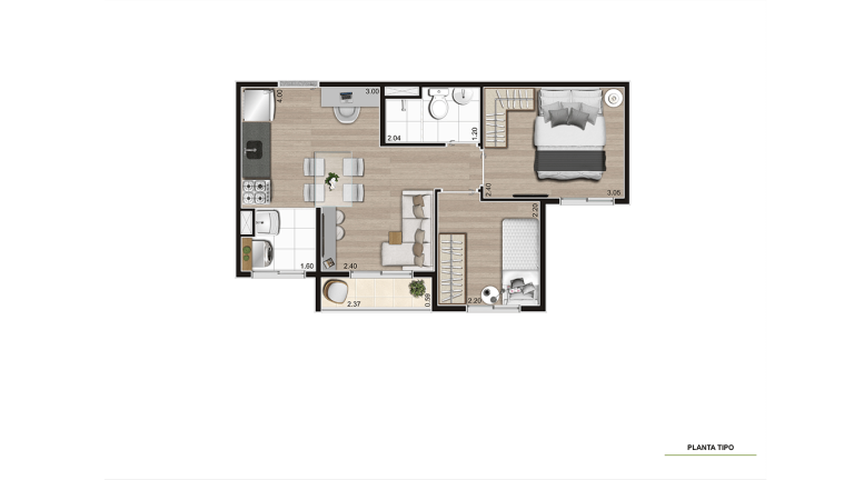 Apartamento com Terraço Gourmet na Zona Oeste – 2 Dorms, a 200m da Futura Estação Metrô Santa Marina”